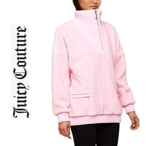 NWT JUICY COUTURE Pink Sherpa Pullover Jacket Coat